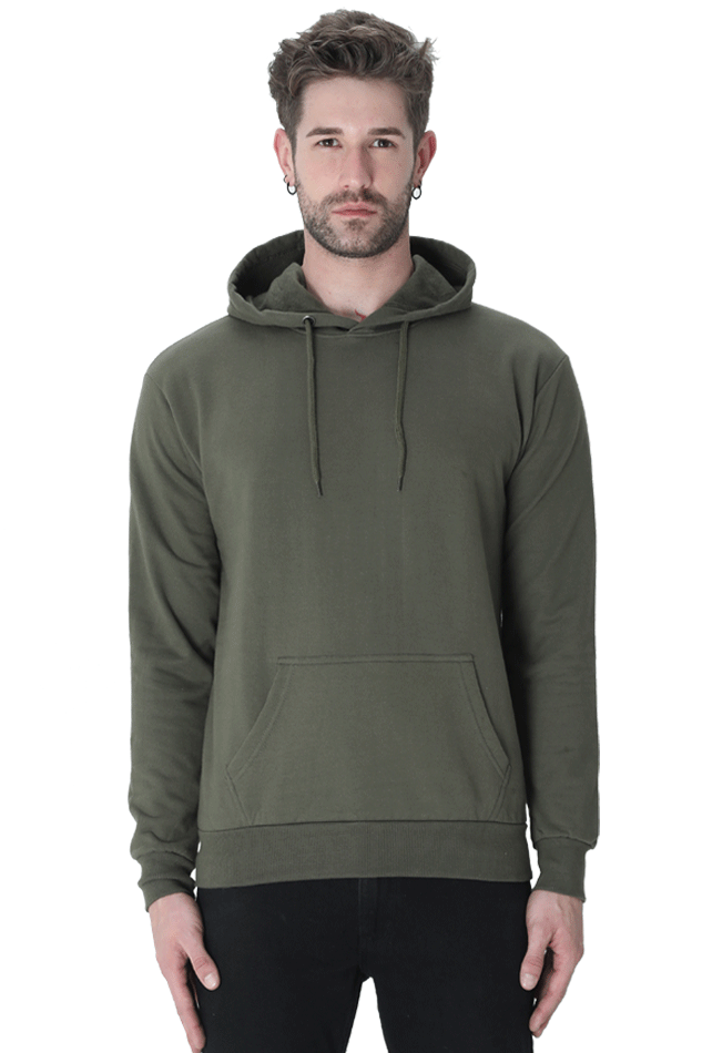 Solid Hoodie: Olive Green