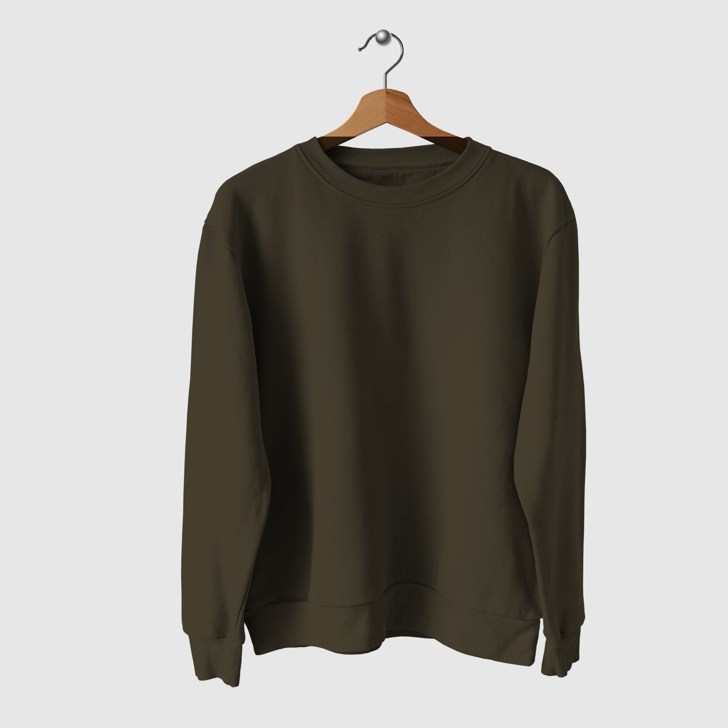 Solid Sweatshirt: Olive Green