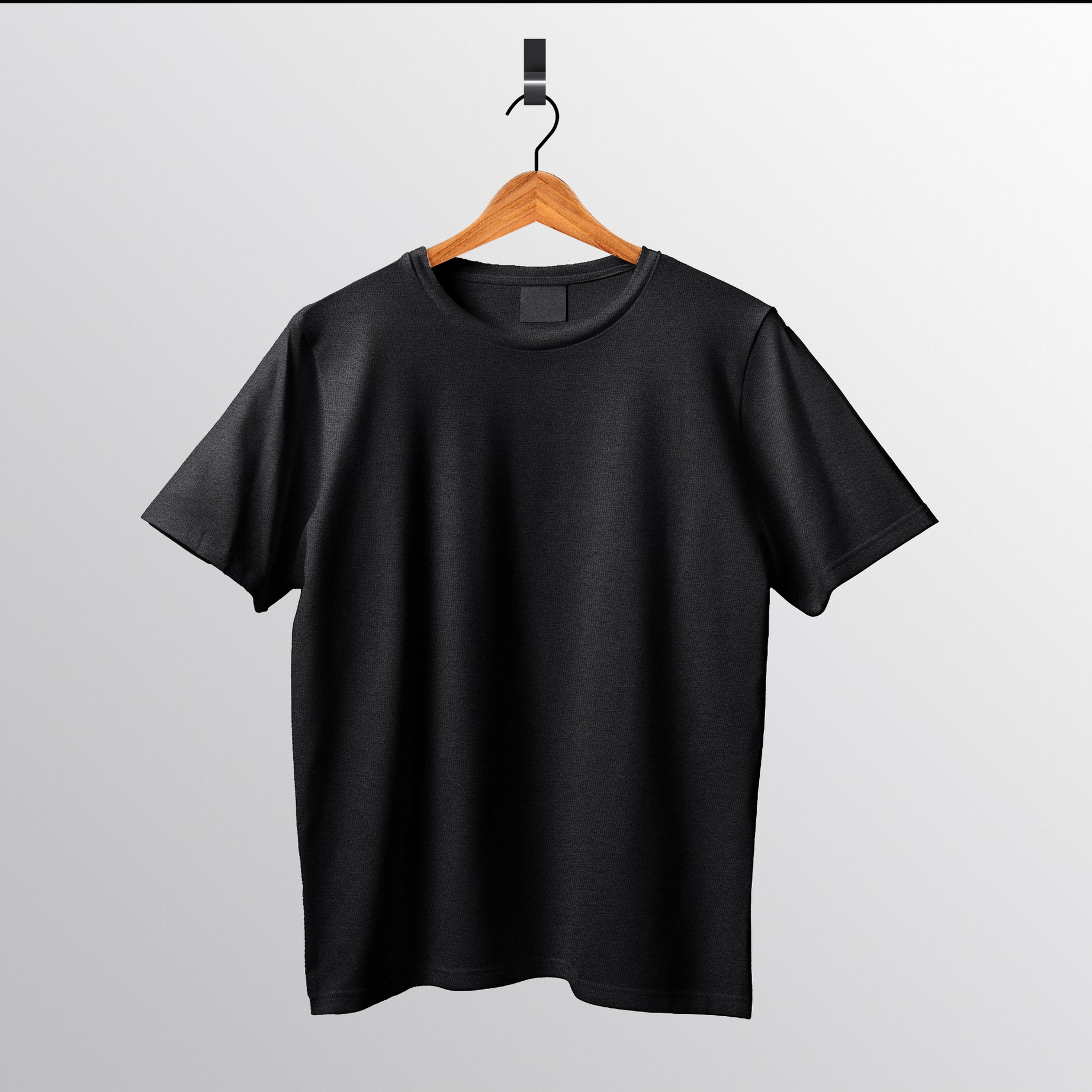 Solid : Black Oversized T-Shirt