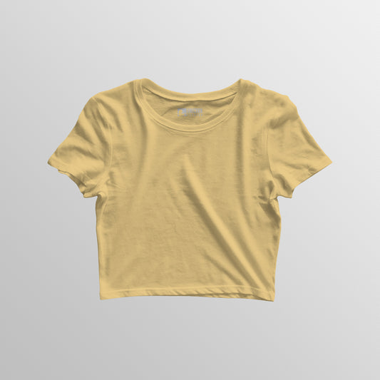 Solid Crop Top: Beige