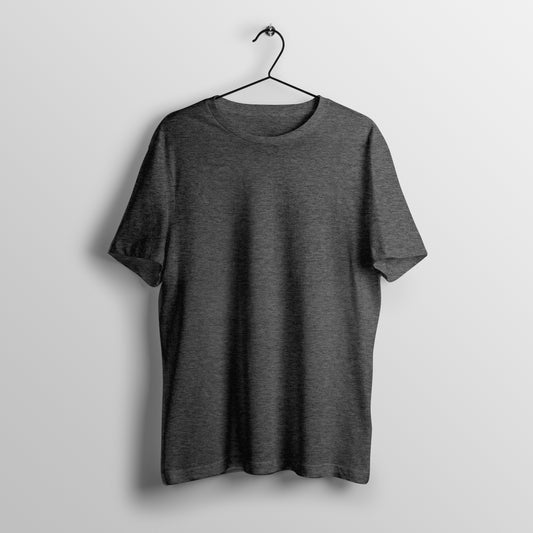 Solid T-Shirt: Charcoal Melange