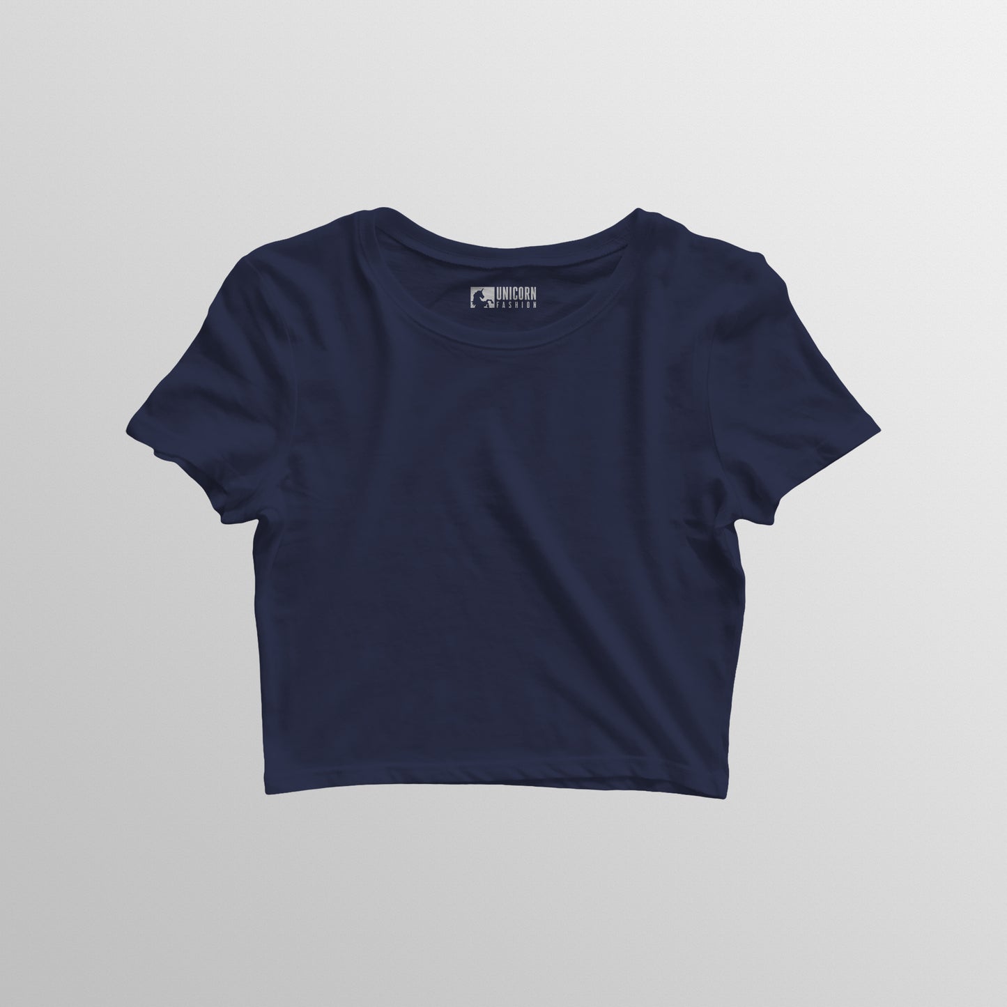 Solid Crop Top: Navy Blue