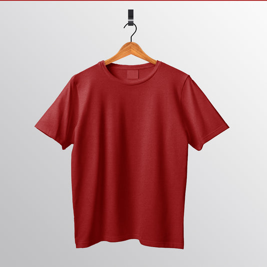 Solid : Red Oversized T-Shirt