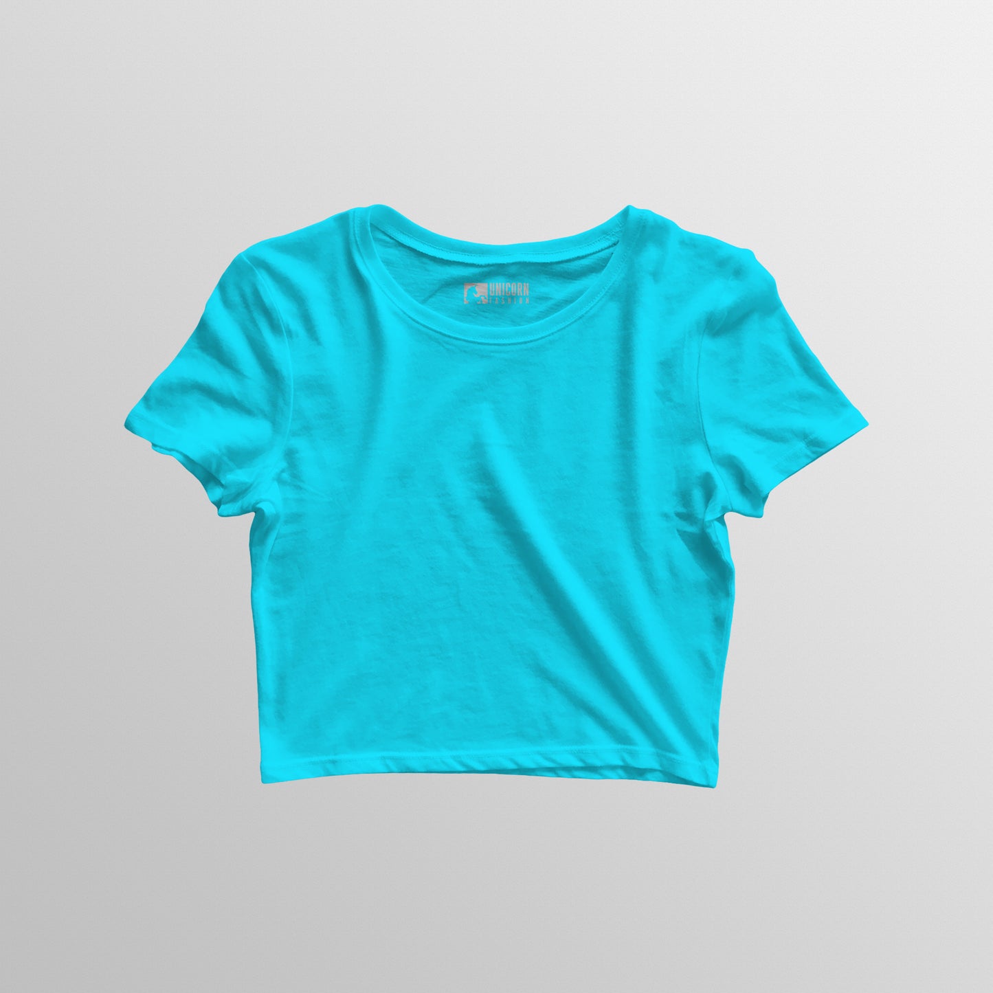 Solid Crop Top: Sky Blue