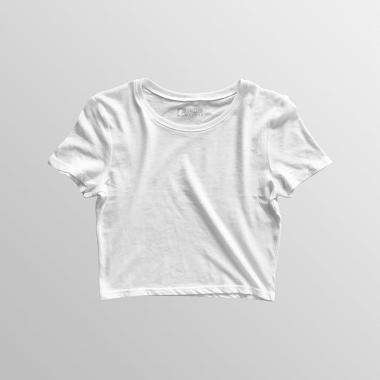 Solid Crop Top: White