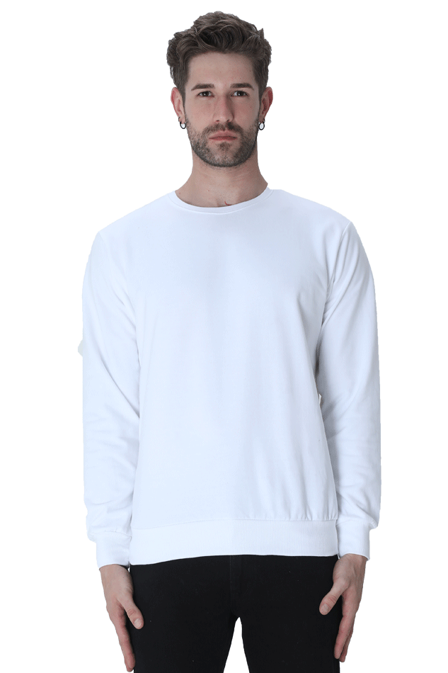 Solid Sweatshirt: white