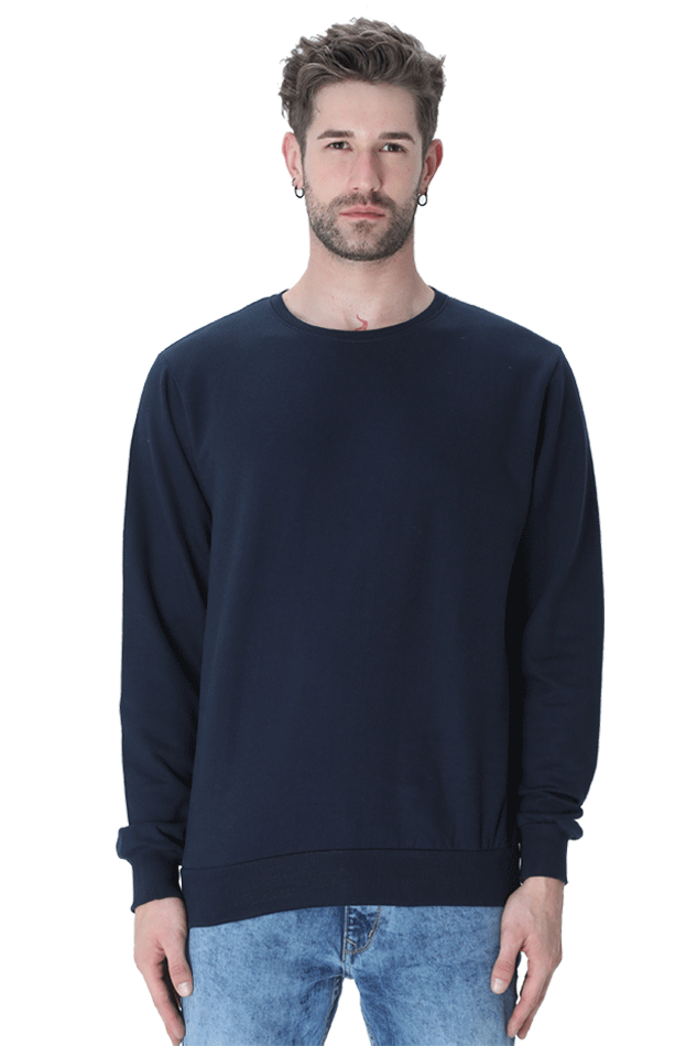 Solid Sweatshirt: Navy Blue